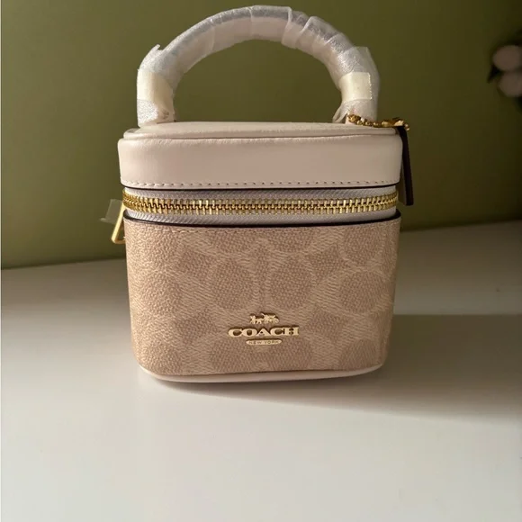 Coach Mini Bag in Cream and Tan - Picture 1 of 5